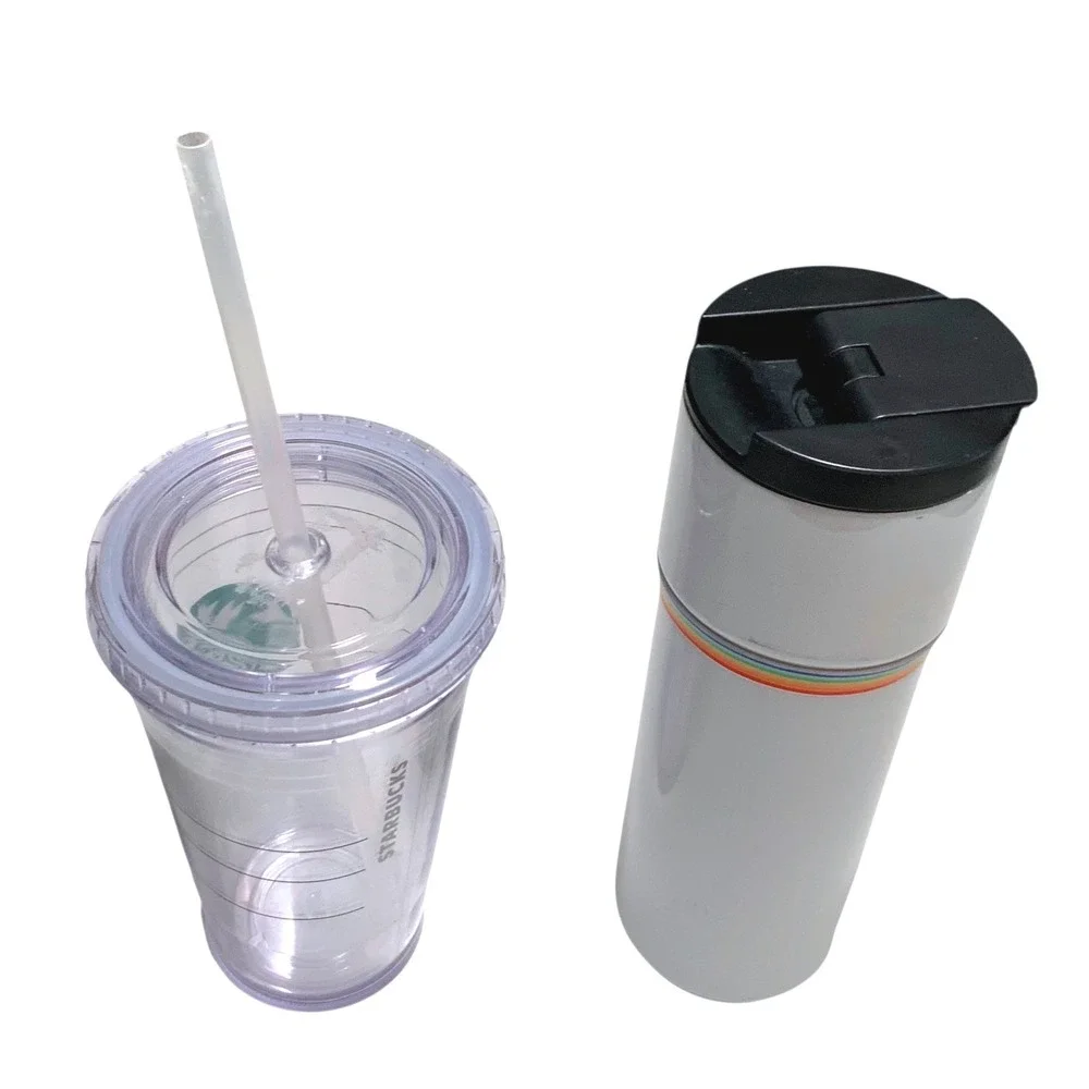 Set of 5 STARBUCKS tumblers and cups‎ with lids & straws